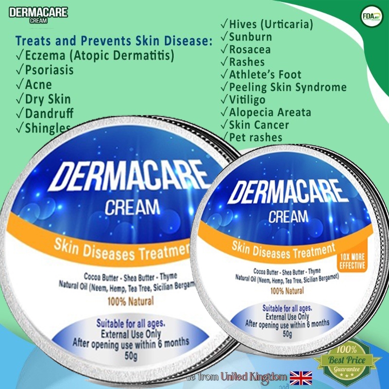 DERMA CARE CREAM -Treatments for Eczema-Psoriasis-Dry Skin-Rosacea ...