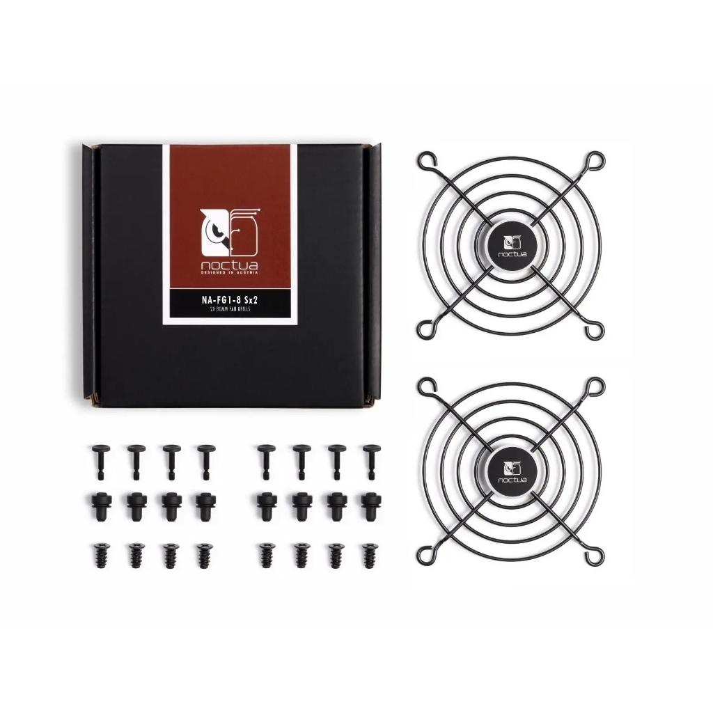 Kit De 2 Grilles De Protection Pour Ventilateurs 92 Mm Noctua NA-FG1-9 - Noir Mat, Fixation Sans Outil