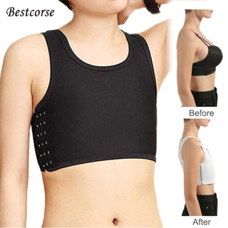 Fashion Chest Binder Les Casual Breathable Buckle Short Chest Breast Binder  Tank Vest Zip Tops Tomboy Bra Intimates Plus Size @ Best Price Online