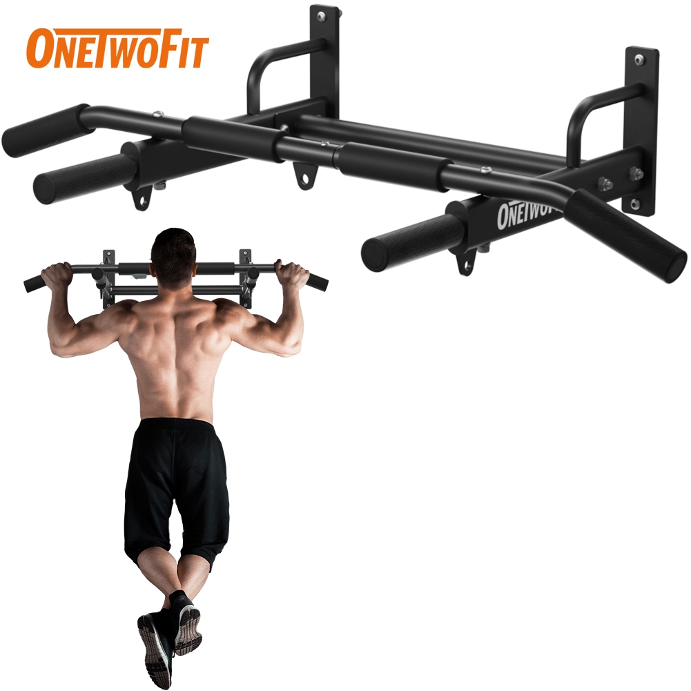 Home Gym ONETWOFIT Wall Mounted Pull Up Bar, 400 LBS Heavy Duty