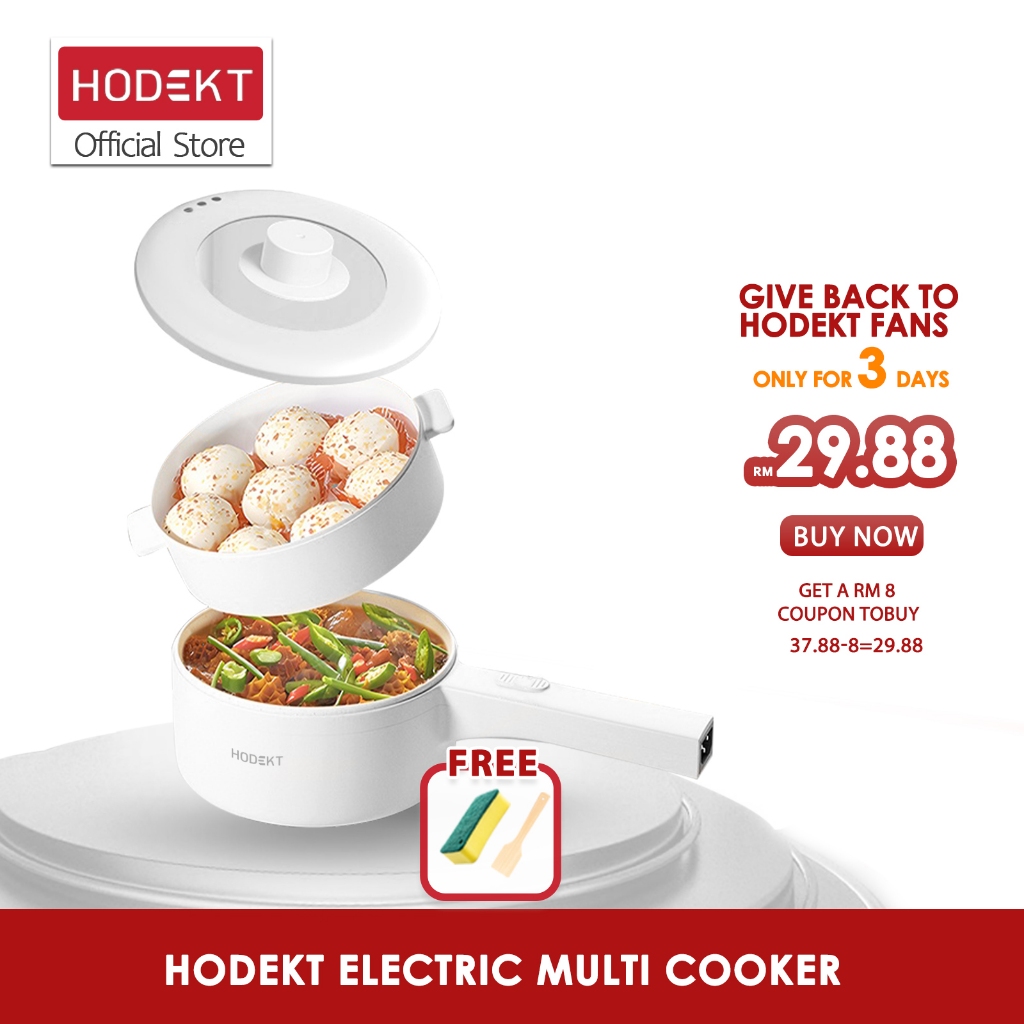 2.3L Multifunction Electric Cooker Skillet Electric Grill Pot Wok Electric Hot Pot For Noodles Cook Rice Fried Stew Soup Steamed Fish Boiled Egg Small Non-stick With Lid And Steamer