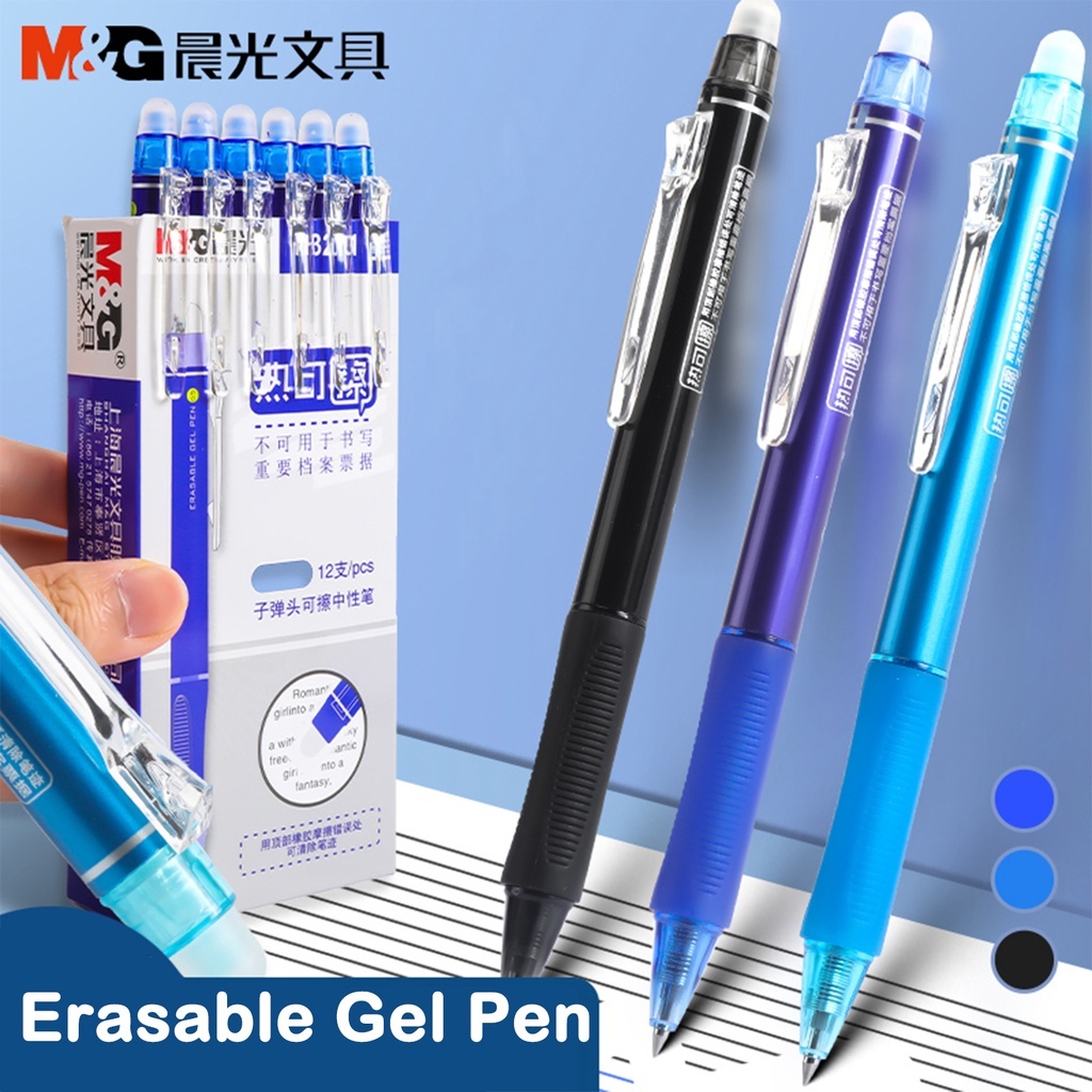 M&G Erasable Gel Pen Magic Erasable Pen 0.5 MM Retractable Gel Ink Pen ...