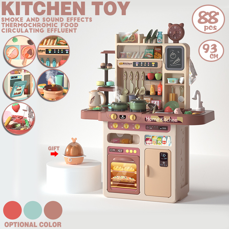93cm Kitchen Play Set Kids Big Kitchen Toy Spraying Steam cooking toys ...