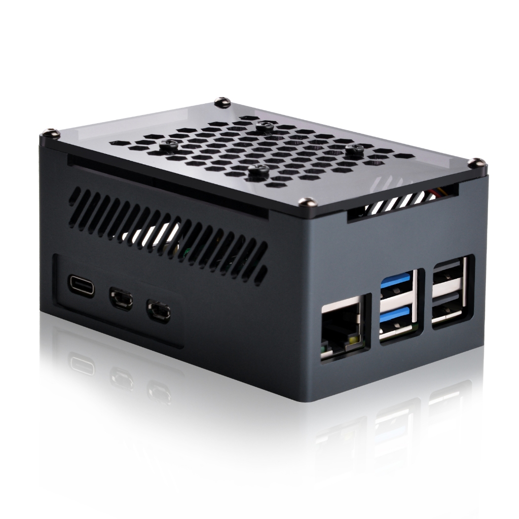 52Pi Raspberry Pi 5 Aluminum Case, PWM Speed Adjustment Strong Cooling ...
