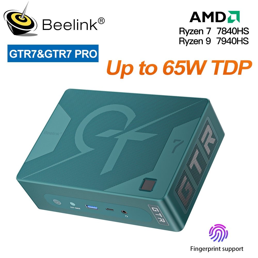 Beelink GTR7 Ryzen9 7940HSメモリ32GB SSD1TB GTR7 PRO R9 7940HS ミニPC、32GB DDR5 RAM、1TB SSD搭載、Win11対応