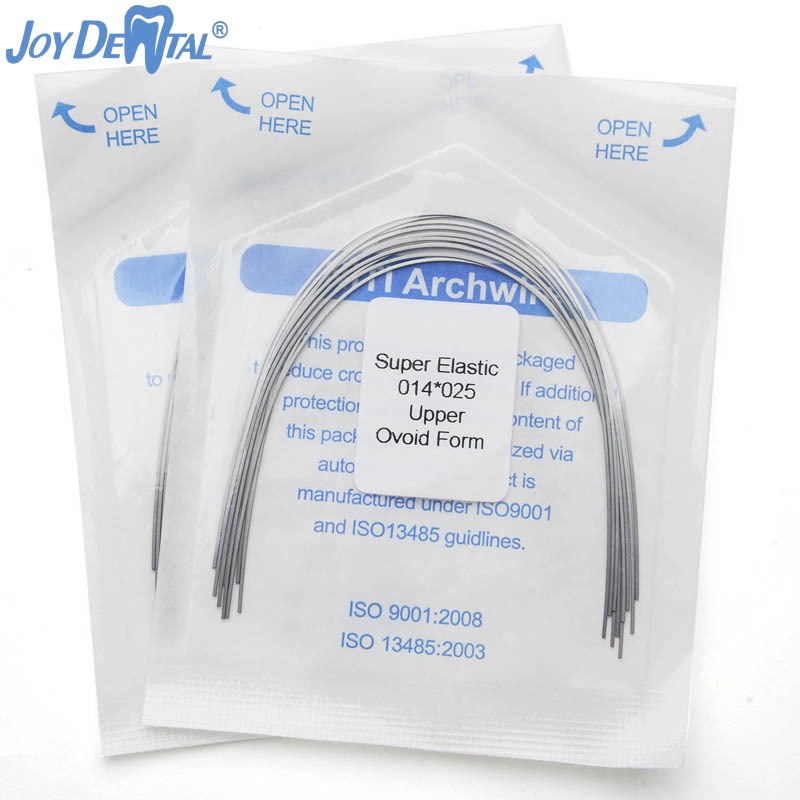 Lot De 100 Fils Orthodontiques AZDENT Niti Super Élastiques - Forme Ronde/Ovoïde