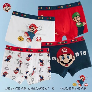 SUGE Summer New Children's Mario Panties Baby Boy 3-8 T Soft Underwear  Spiderman Boxer Briefs Cartoon Panties
