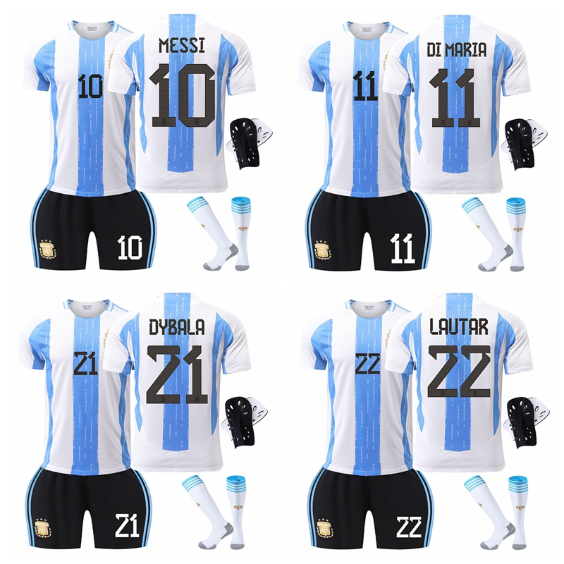 2024-25 Argentina Home Football Adult Kids Jersey Kit Lionel Messi