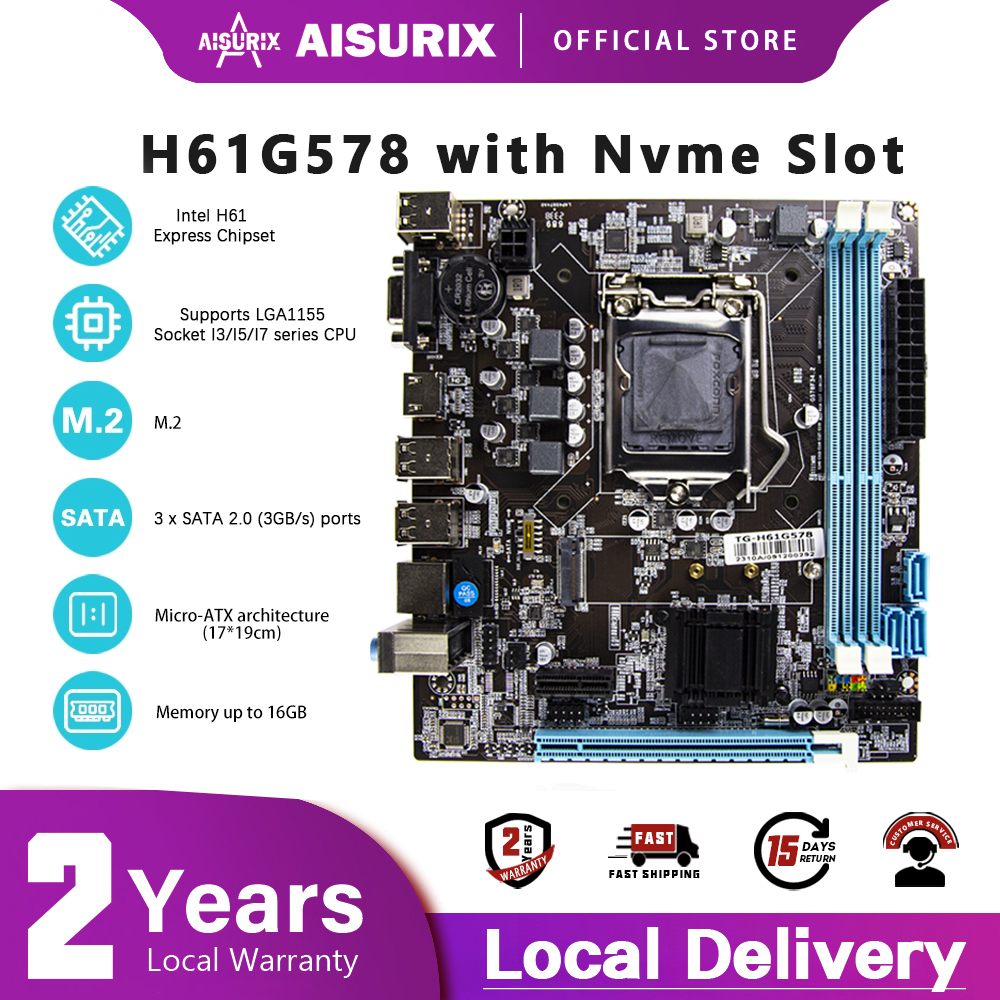 AISURIX H61 H81 Mobo Motherboard LGA1150 LGA 1155 CPU Socket Intel DDR3  Micro-ATX