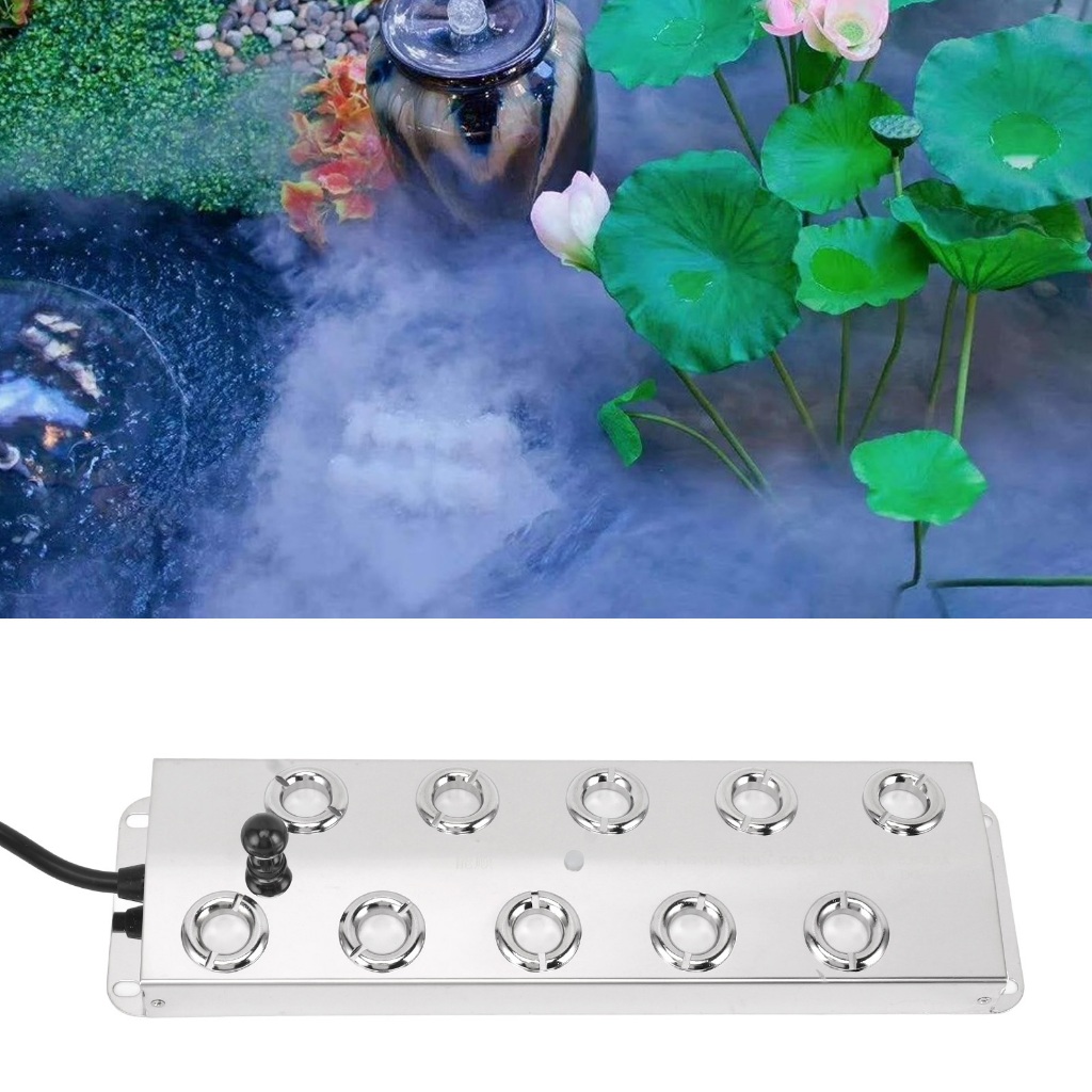 Magicstore 10 Head Mist Maker Fogger Stainless Steel Mist Fogger with Power Supply Buoy for