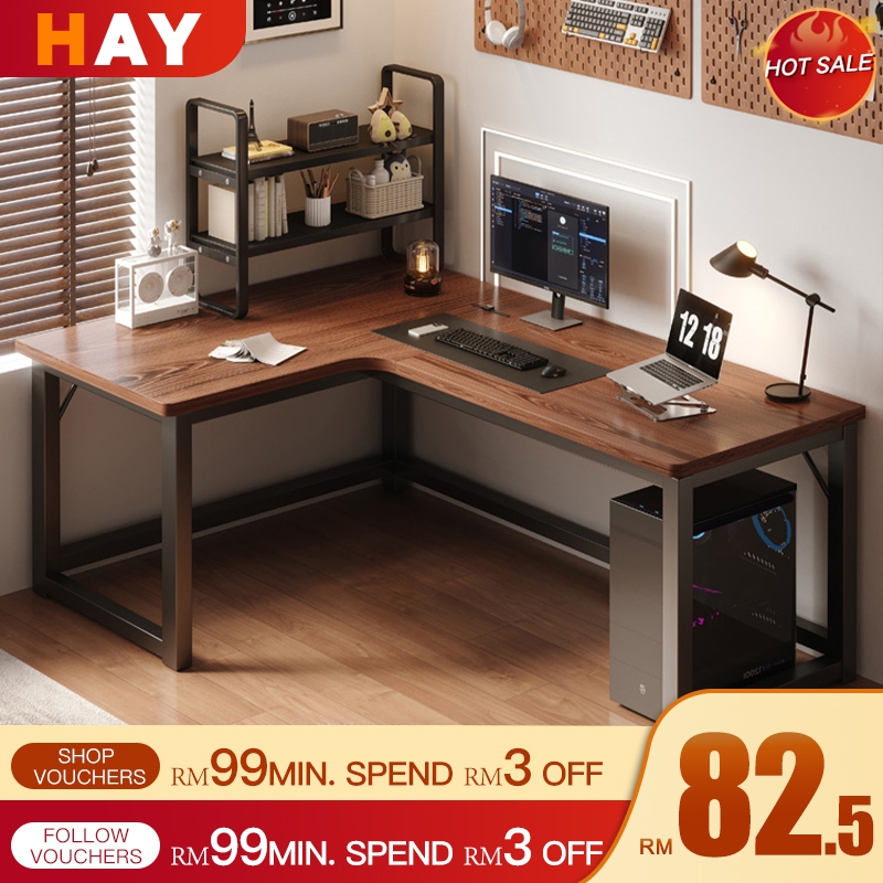 Computer Table L Shape Meja komputer 120/140/160CM Computer/PC/Study ...