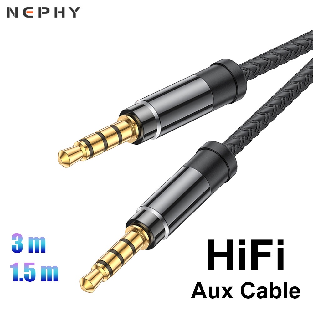 Long 1.5m 3m Aux Cable 3.5mm to 3.5 mm Jack Earphone Audio Speaker