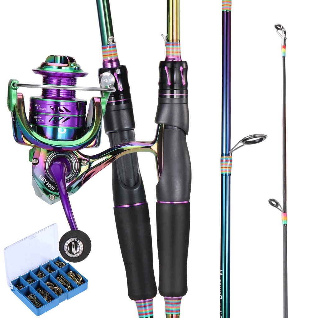 Sougayilang Joran Pancing Set Fishing Rod M Power 2 Sections Spinning  Fishing Rod and Spinning Fishing Reels 5.2:1 Gear Ratio 20KG Max Drag Super Strong  Fishing Wheel for All Waters