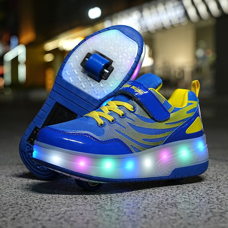 Wheel shoes Colorful lights double-wheeled Heelys sequined leather ...