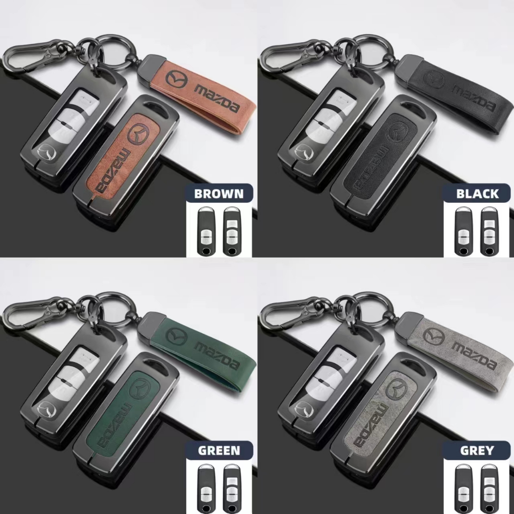 ontto Custodia portachiavi adatta per Mazda 2 3 6 Atenza Axela Demio CX-5 CX5 CX-3 CX3 CX7 CX-9 CX9 MX5 metallo chiave auto custodia portachiavi custodia 3 tasti argento