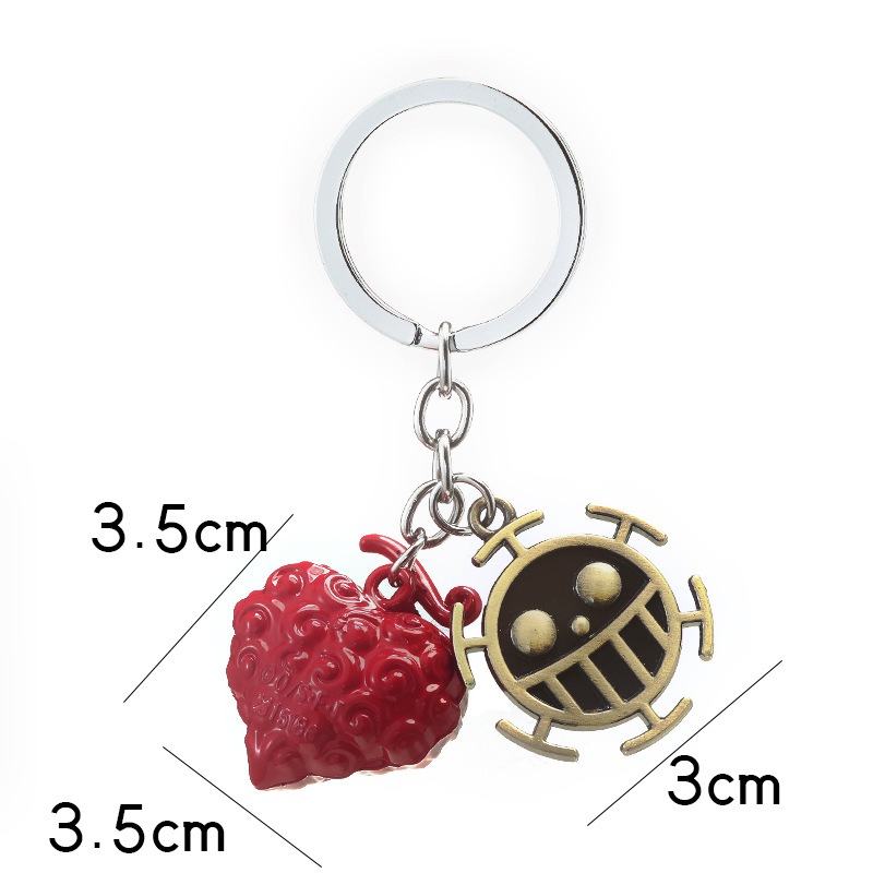 One Piece Metal Keychain Accessories Anime Luffy Ace Law Devil Fruit ...