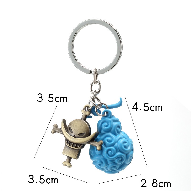 One Piece Metal Keychain Accessories Anime Luffy Ace Law Devil Fruit ...