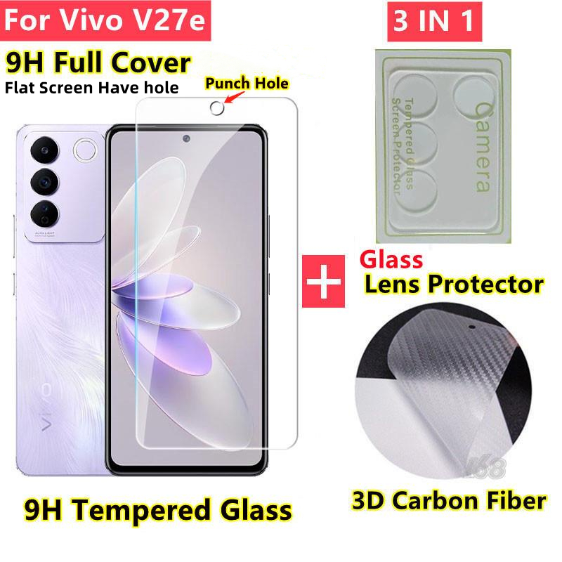 Vivo Y17S Tempered Glass Screen Protector Full coverage camera protector 3D  Carbon Fiber - AliExpress