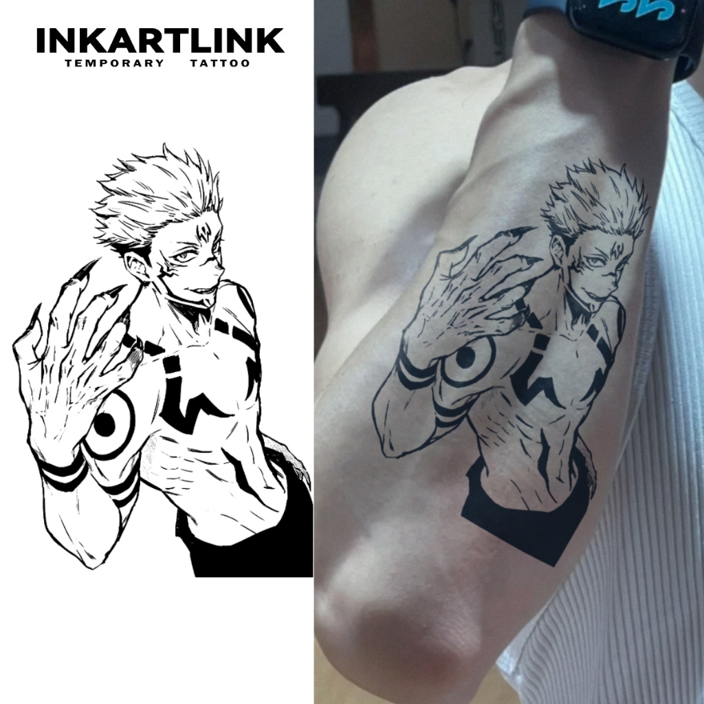 Jujutsu Kaisen Ryomen Sukuna temporary tattoo stickers, waterproof  long-lasting magic tattoo, lasts to 15 days fake tattoo, semi permanent  tattoo. | Shopee Malaysia