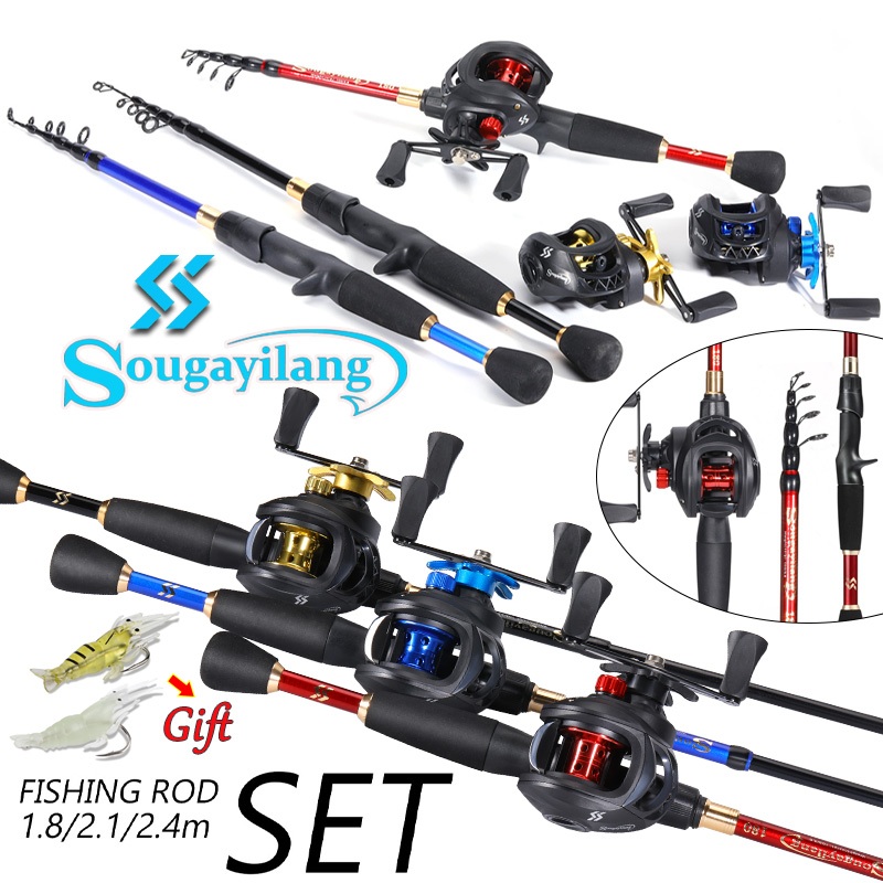 Sougayilang 4 Sections 210CM Lure Collapsible Fishing Pole And