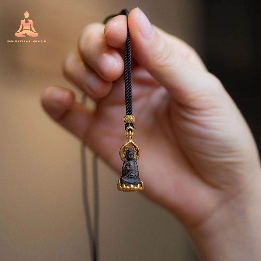 Blue Jadeite Guanyin Buddha Necklace for Men  Real Burmese Jadeite Spiritual  Jewelry - Jade Hunt