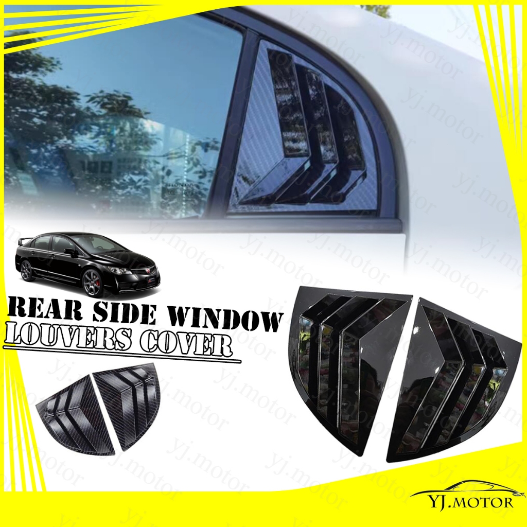 For 2005 - 2011 Honda Civic FD Rear Side Window Louvers 8th Civic ...