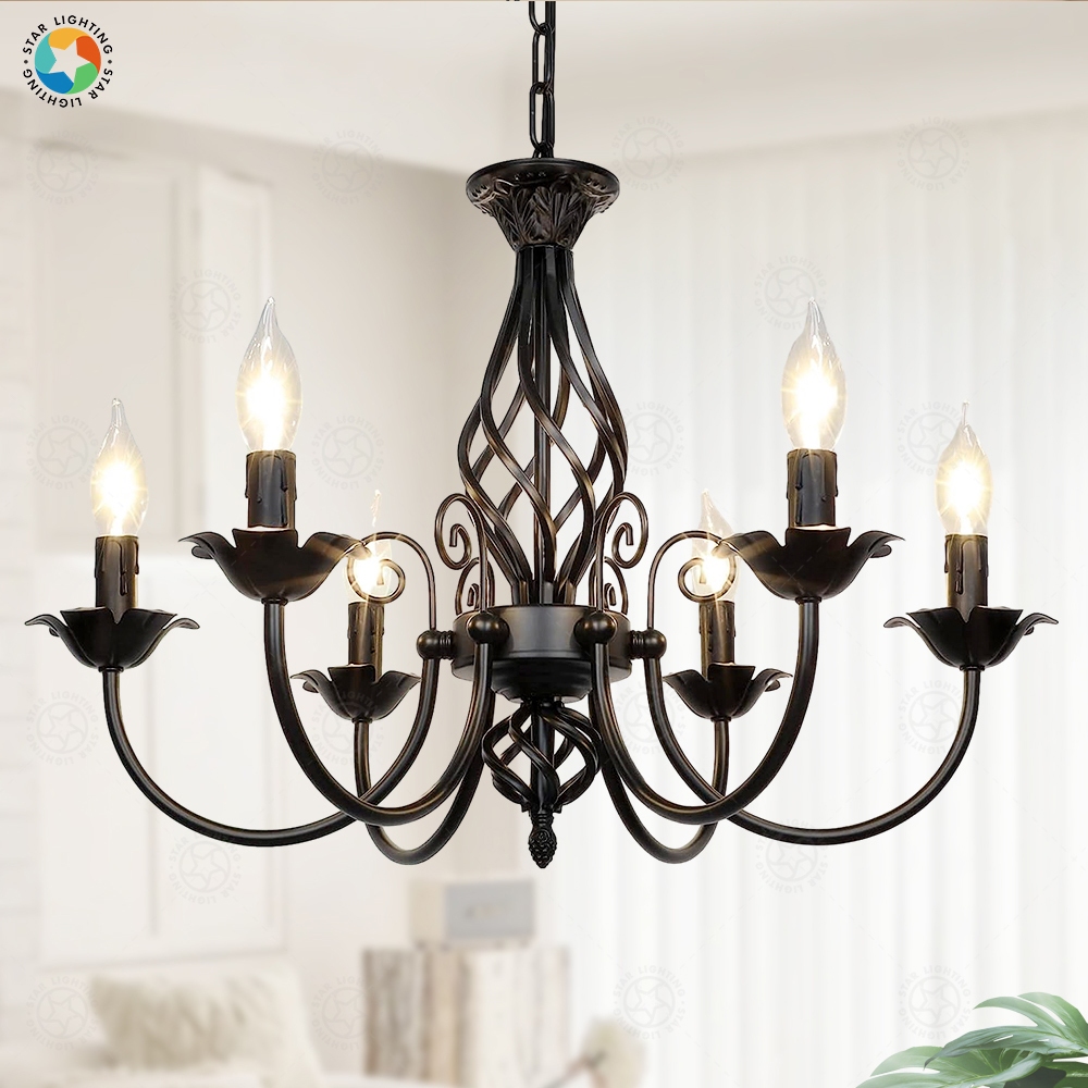 VUAA 6 Light Farmhouse Chandelier For Dining Room Lighting