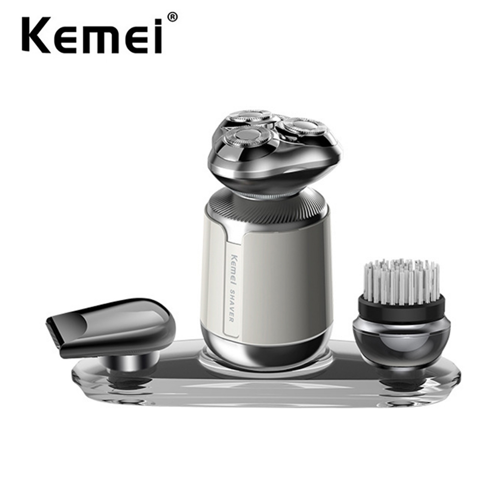 Kemei Rotary Electric Mini Shaver Men Washable Razor Bald Head Shavers ...