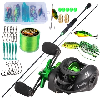 Fishing Rod Reel Set Casting Combos 1.8/2.1m Telescopic Baitcaster Rod and  13BB Casting Reel