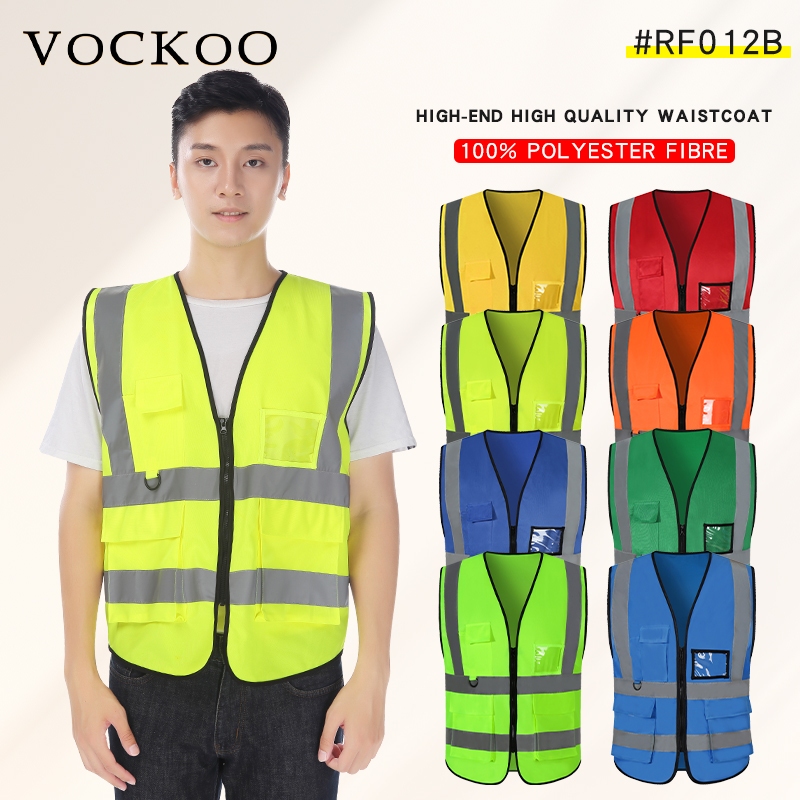 Vockoo#9 colors breathable multi-pocket safety reflective vest site ...