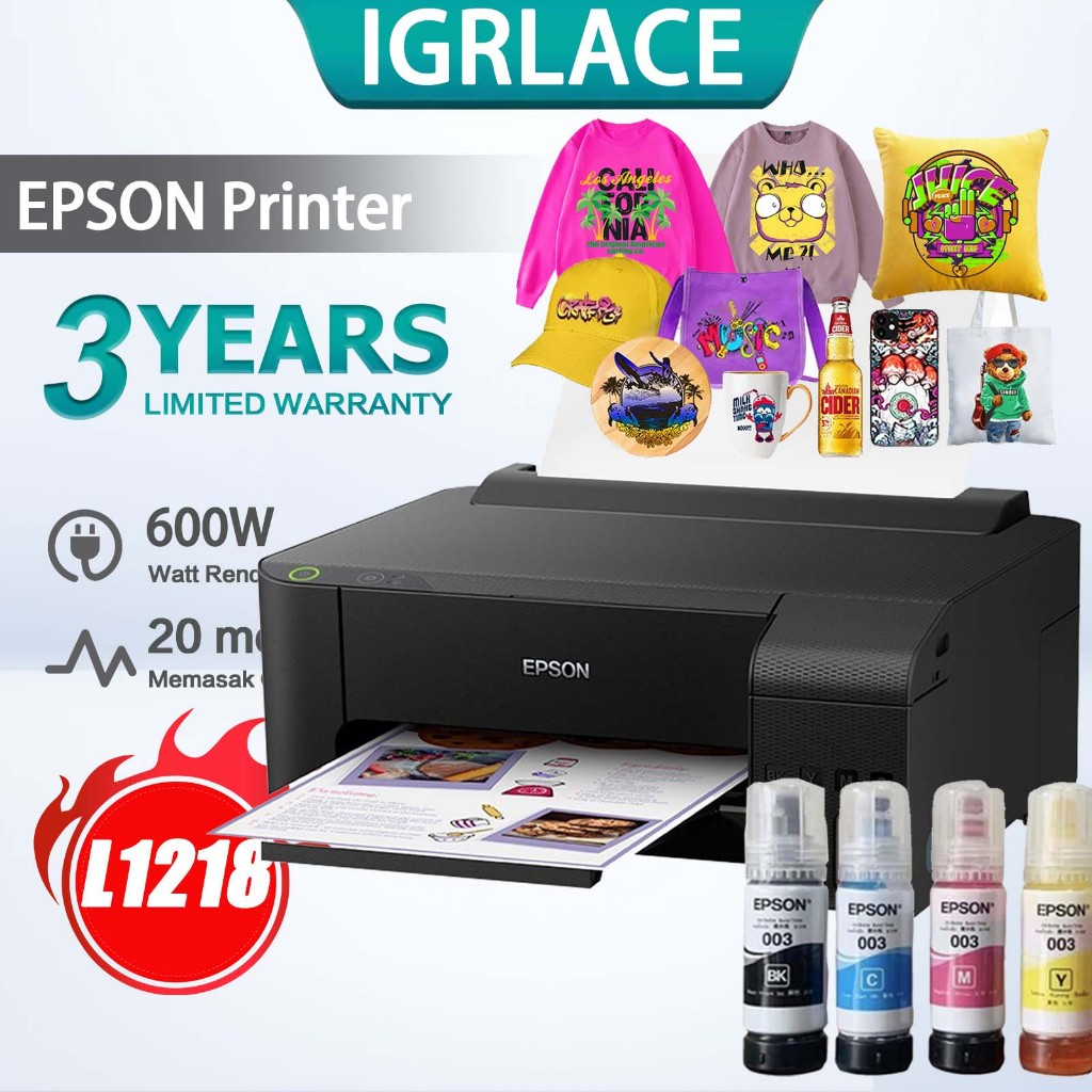 IGRLACE Epson L1218 Upgrade (Sublimation Ink Or Pigment Ink) Printer ...