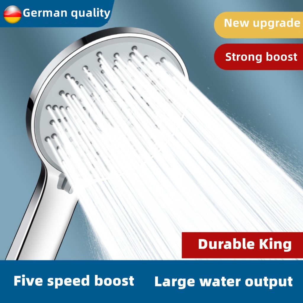 Malaysia stock Pressurized Shower Head Showerhead Set Large Panel Bathroom Large Water 5 Mode