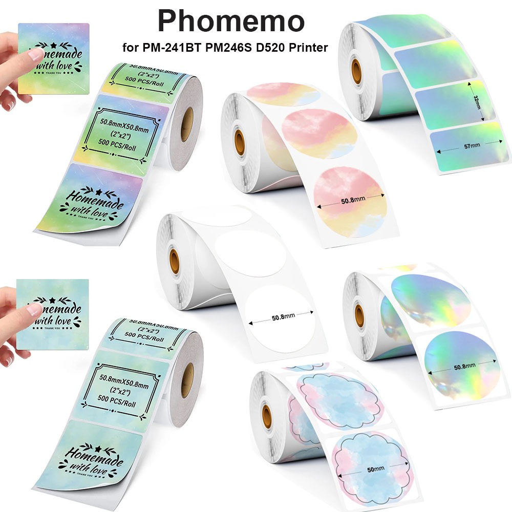 Phomemo Self Adhesive Thermal Printing Paper For Pm 241bt Pm246s D520