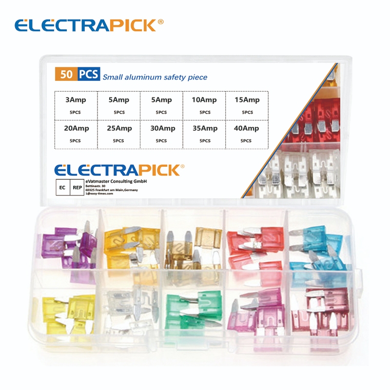 70 Piece Slim Low Profile Mini Fuse Assortment - 5A To 30A, 5/7.5/10/15/20/25/30 Amp Set
