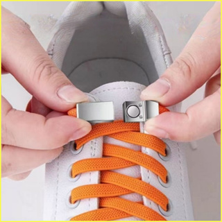 1pair Style Magnetic Buckle No Tie Shoe Laces No Tie Black Widen Stretch  ShoeLaces Lazy Shoelace Free Elastic Shoe Lace Flat Laces Shoe Accessories  Sh