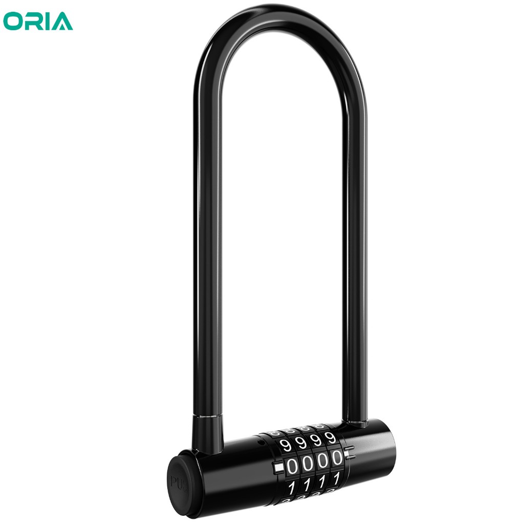 ORIA 4-Digit Combination Padlock with Long Shackle And Double Unlocking ...