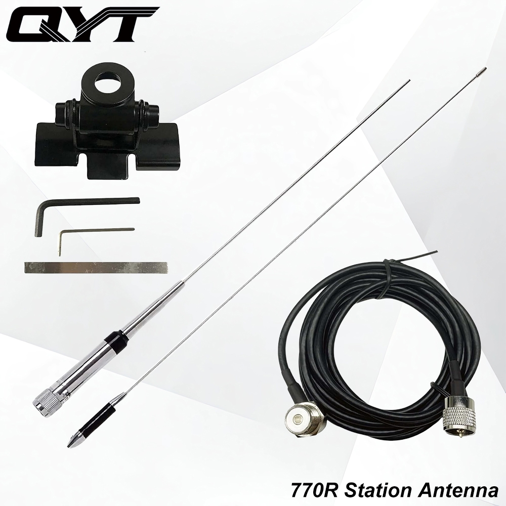 Base Radio Antenna 770R 38 inch VHF/UHF 144/430MHz Car Radio Antenna With Black Mount Bracket