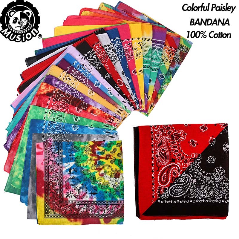 Musion Colorful Kain Key Kepala Cotton Paisley Hip Hop Bandana Square ...