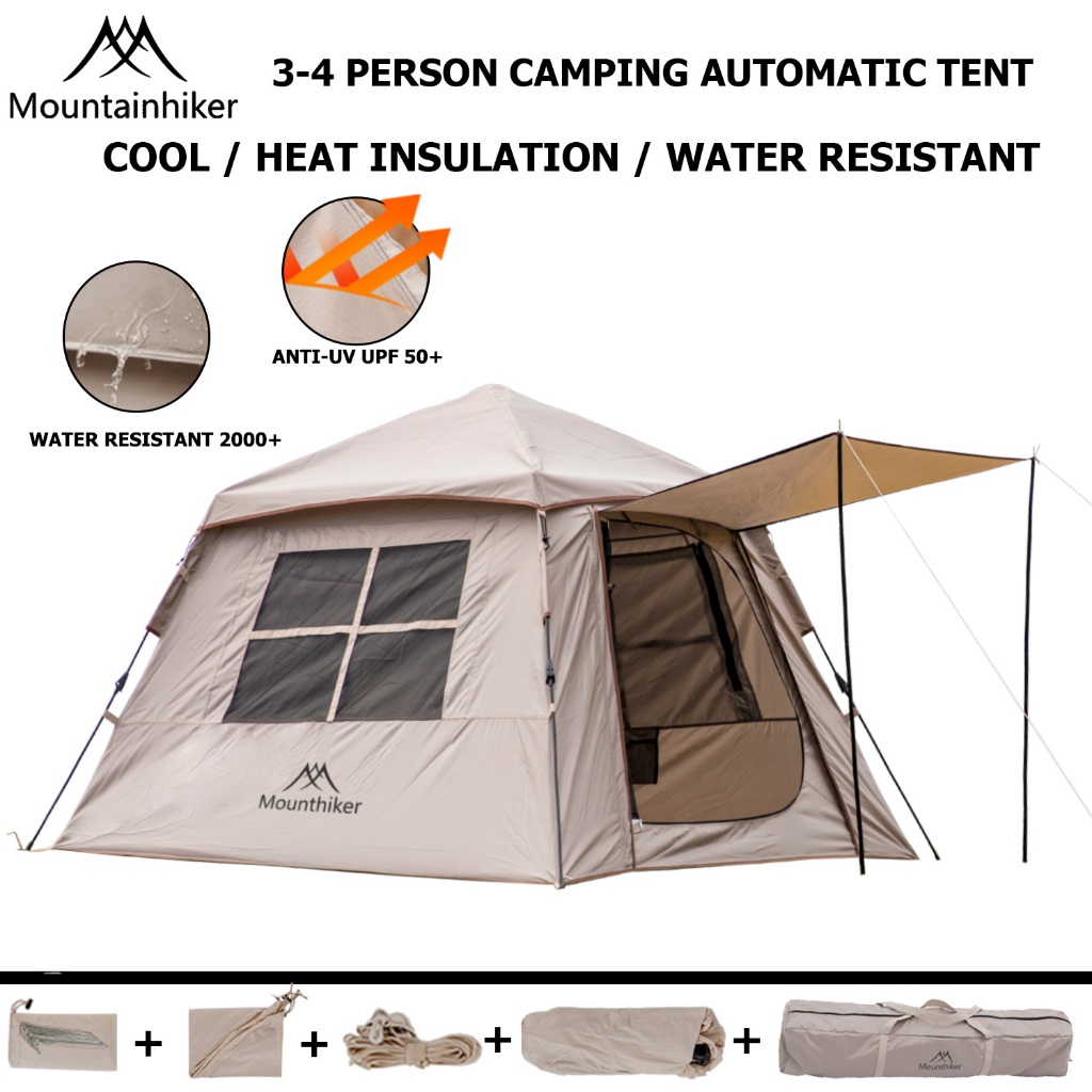 Mountainhiker Automatic Tent, Size 34 Persons, 2 Doors, 2 Windows