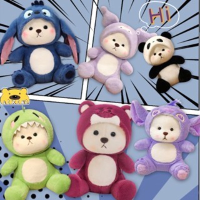 Teddy Tales Bear Cosplay Lotso Stitch Kuromi Plush Doll Strawberry Bear ...