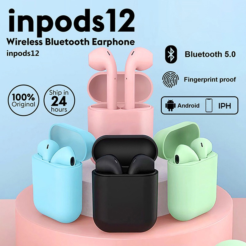 Headset bluetooth i12 tws new arrivals