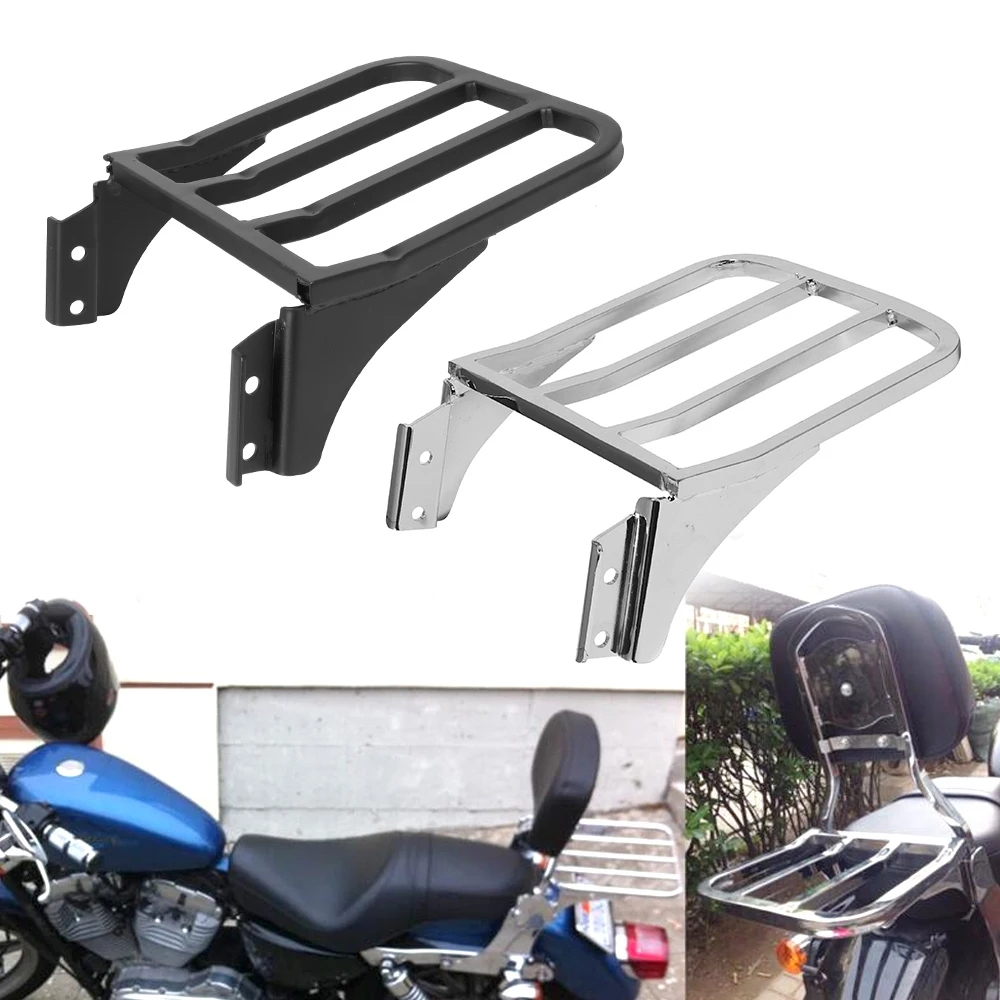 Motorcycle Black Rear Backrest Luggage Rack For Harley Sportster XL 883 ...