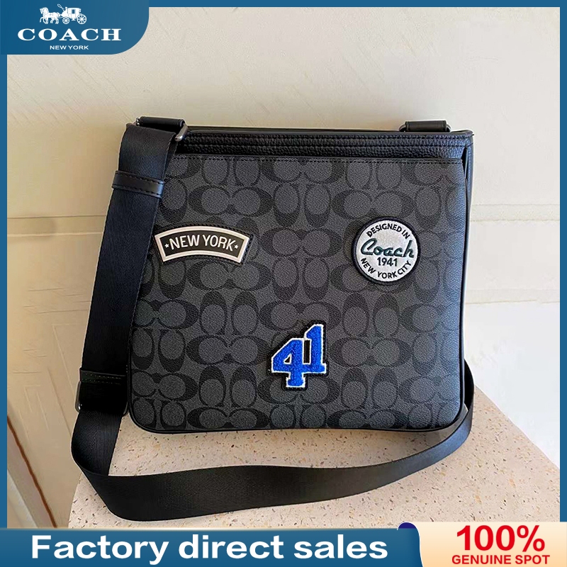 COACH men's messenger bag square shoulder bag fashion minimalist