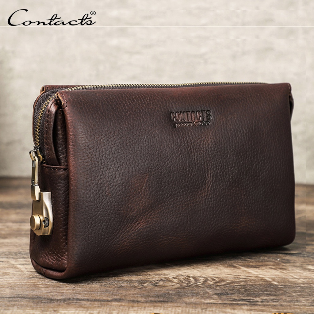 CONTACT'S Genuine Leather Password Design Men Clutch Men Handbag ...