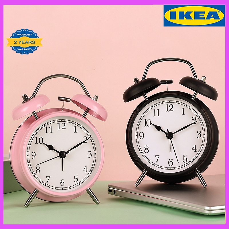 Alarm Clock IKEA DEKAD Black/White Classic Alarm Clock Loud Analog Backlit Desk Clock Home