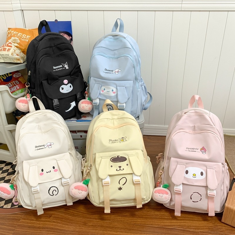 Sanrio Kuromi Cinnamoroll Kawaii School Bag Cute Cartoon Printing My ...