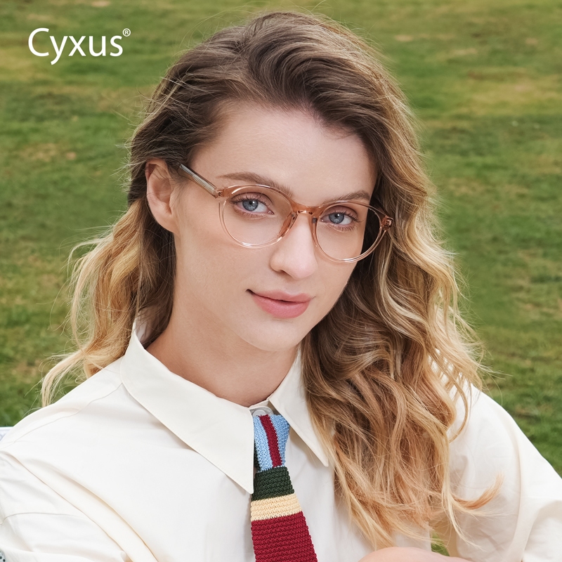 Cyxus Anti Blue Ray Glasses Round Frame Eyeglasses Fashion Computer Spectacle For Men Women 6423