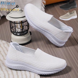 Slip On Half Shoes For Women Boat Shoes Ladies Korean Flat Shoes women's  fly woven breathable mesh shoes for Women Sneakers