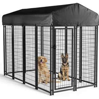 Outdoor dog outlet cage with cover