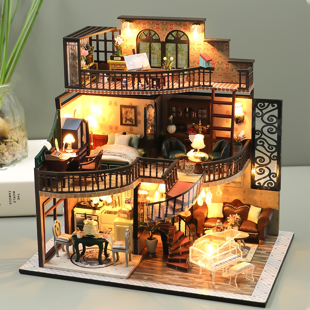 Cutebee Diy Dollhouse Miniature Kit with Furniture, Handcraft Doll House  Collectibles for Hobbies, Christmas Gift